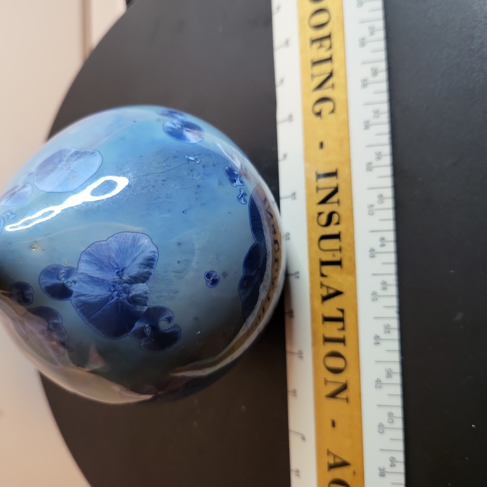 Miniature Crystalline Vase Signed DW, 4" - Picture 13 of 13